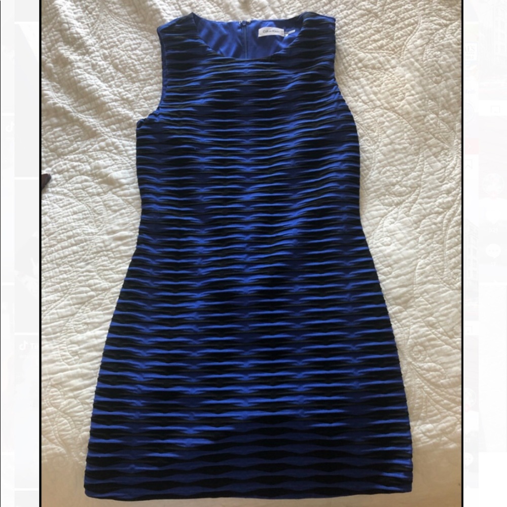 Blue and black stripped Calvin Klein Dress 4/6 fit